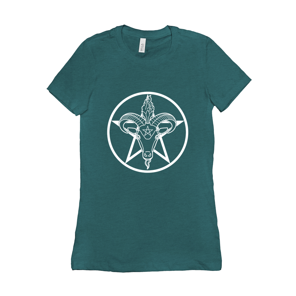 Baphomet Pentagram - DARK Fitted Tshirt | Choose Your Colourway | Bella + Canvas Apparel ninjaferretart