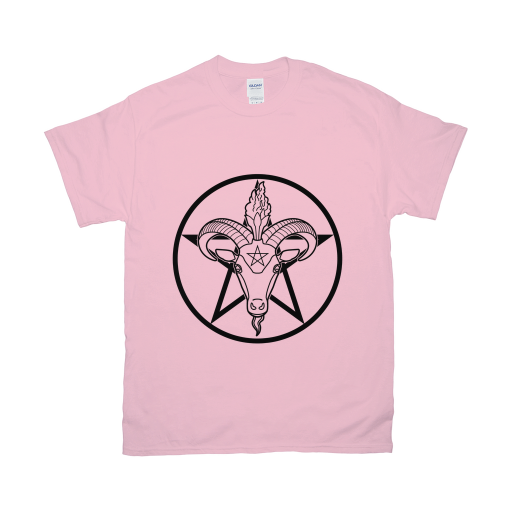 Baphomet Pentagram Relaxed Fit Tshirt - LIGHT | Choose Your Colourway | Gildan Apparel ninjaferretart