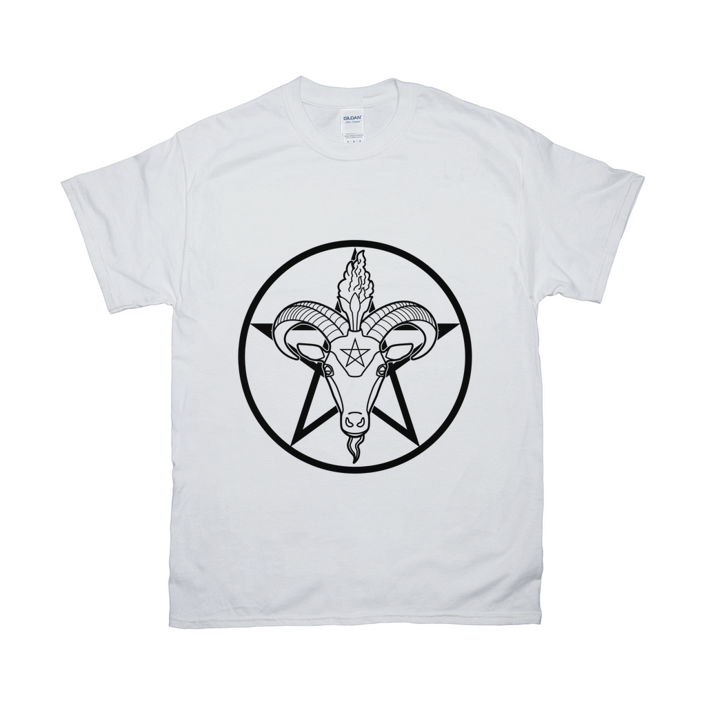 Baphomet Pentagram Relaxed Fit Tshirt - LIGHT | Choose Your Colourway | Gildan Apparel ninjaferretart