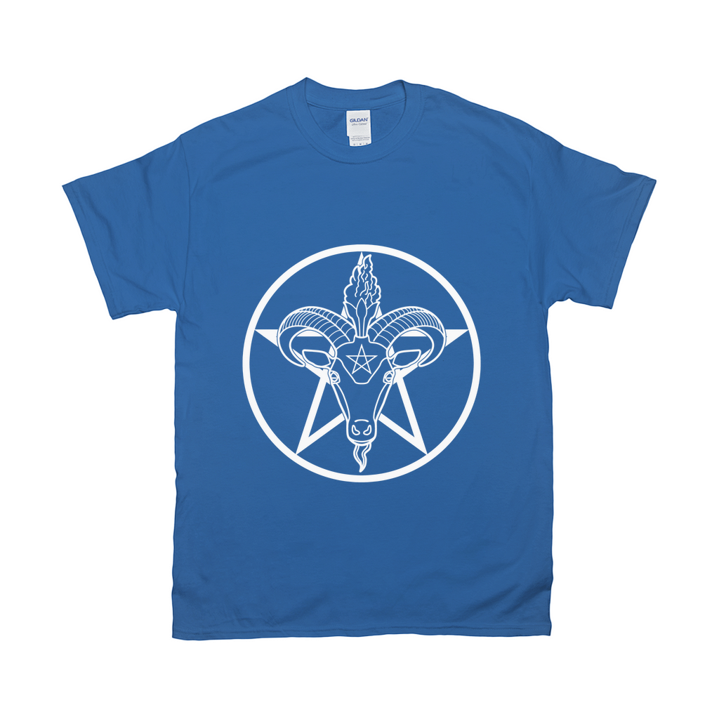 Baphomet Pentagram Relaxed Fit Tshirts - DARK  | Choose Your Colourway | Gildan Apparel ninjaferretart