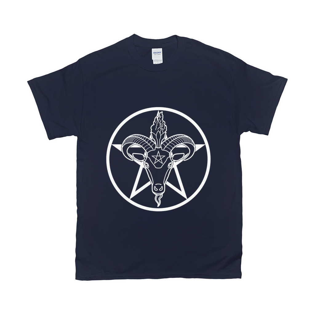 Baphomet Pentagram Relaxed Fit Tshirts - DARK  | Choose Your Colourway | Gildan Apparel ninjaferretart