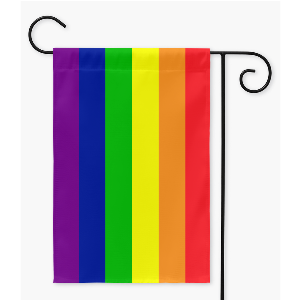 Basic Rainbow Pride Yard and Garden Flags | Single Or Double-Sided | 2 Sizes Yard Flag ninjaferretart