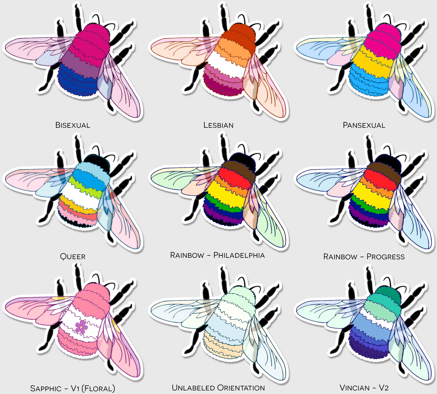Bumblebee Pride Stickers