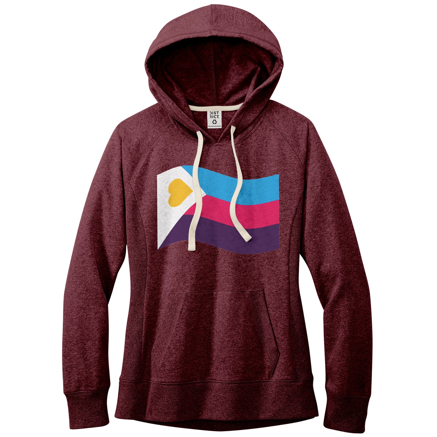 Polyamory Pride Flag Fitted Re-Fleece Hoodie | Choose Your Flag