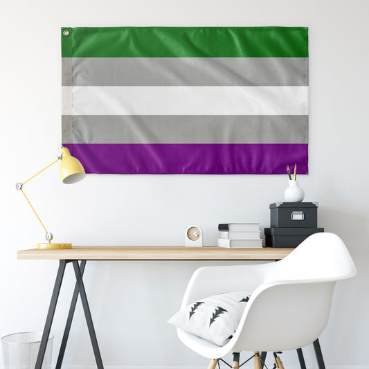 Grey Aroace Wall Flag | 36x60" | Single-Reverse