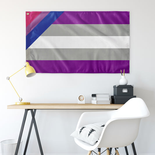 Greysexual Angled Bi Wall Flag | 36x60" | Single-Reverse