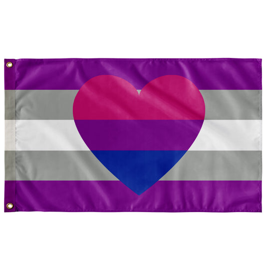 Greysexual Biromantic Wall Flag | 36x60" | Single-Reverse