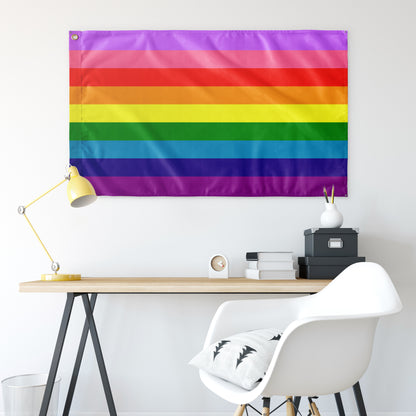Inclusive Gilbert Baker Rainbow Pride Wall Flag | 36x60" | Single-Reverse