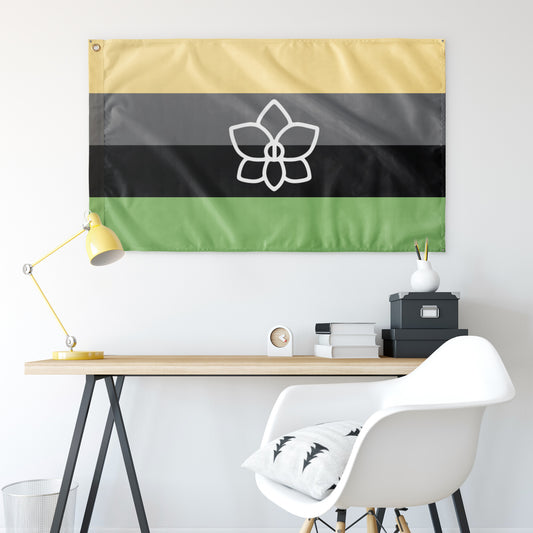 Orchidromantic Wall Flag | 36x60" | Single-Reverse | Aromantic and Asexual Spectrum