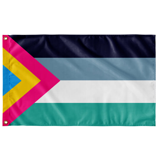 Oriented Aroace - Pan Chevron - V1 Wall Flag | 36x60" | Single-Reverse | Aromantic and Asexual Spectrum