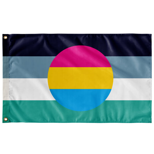 Oriented Aroace - Pan Circle - V2 Wall Flag | 36x60" | Single-Reverse | Aromantic and Asexual Spectrum