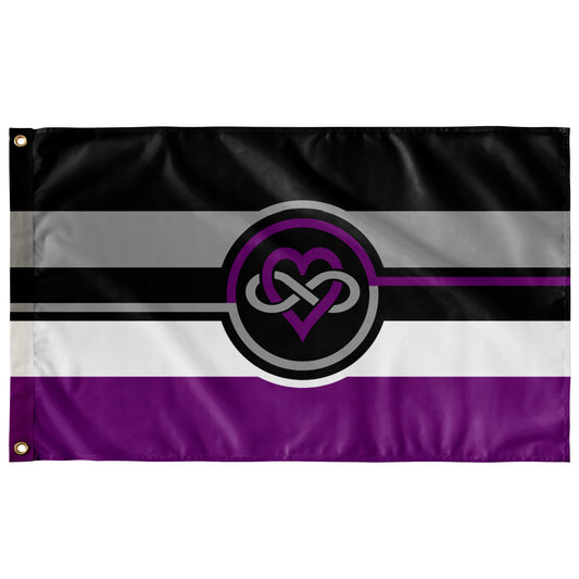 Polyamory - V4 - Asexual Wall Flag | 36x60" | Single-Reverse