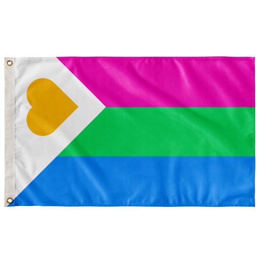 Polyamory - V6 - Polysexual Wall Flag | 36x60" | Single-Reverse