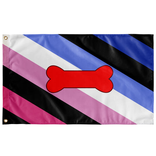 Puppy Play  V1 - Pink and Blue Wall Flag | 36x60" | Single-Reverse | Kink and Fetish