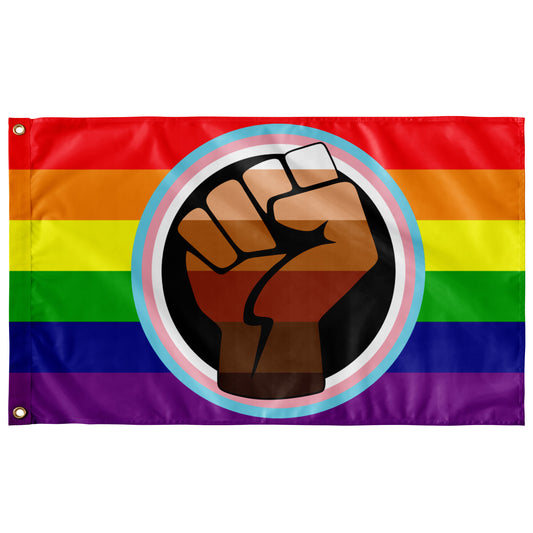 Rainbow Black Lives Matter (BLM) - V2 Wall Flag | 36x60" | Single-Reverse | Rainbow Pride
