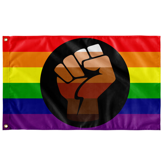 Rainbow BLM Wall Flag | 36x60" | Single-Reverse | Rainbow Pride