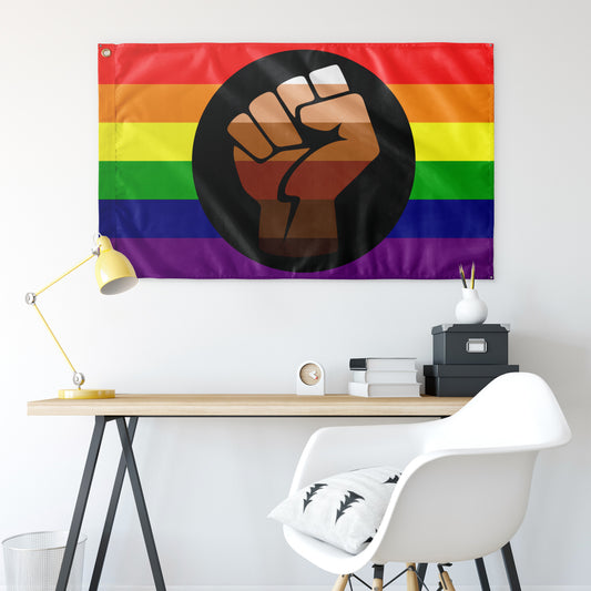 Rainbow Black Lives Matter (BLM) - V1  Wall Flag | 36x60" | Single-Reverse