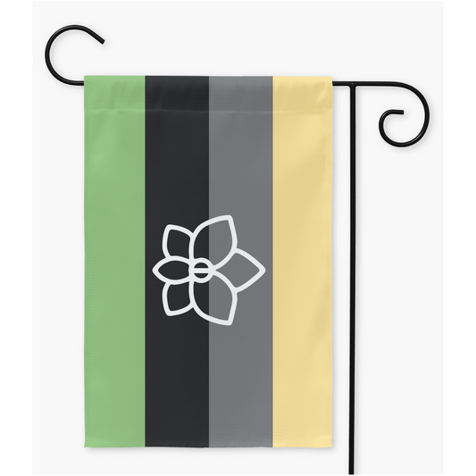 Orchidromantic Pride Yard and Garden Flags  | Single Or Double-Sided | 2 Sizes | Aromantic and Asexual Spectrum