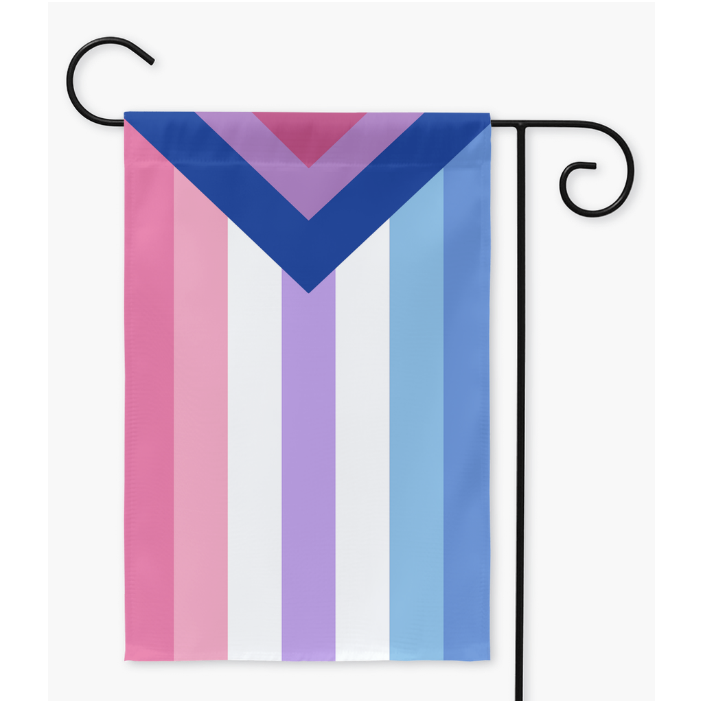Bigender Bisexual - V3 Pride Yard and Garden Flags | Single Or Double-Sided | 2 Sizes