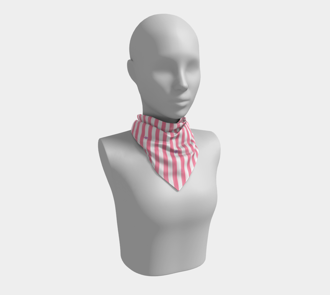 Sapphic Floral Striped  Square Scarf