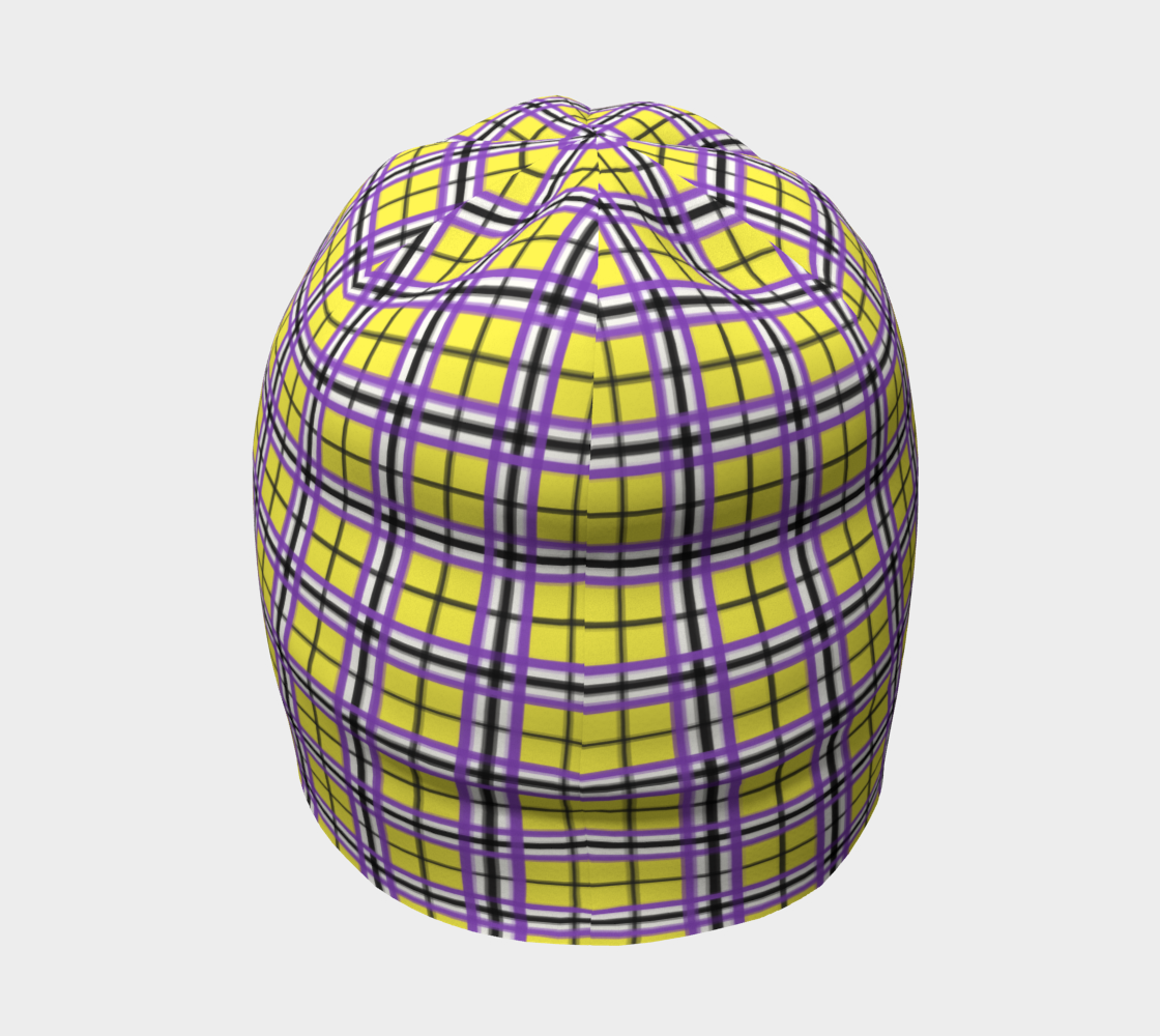 Nonbinary "Enbyberry" Plaid Beanie