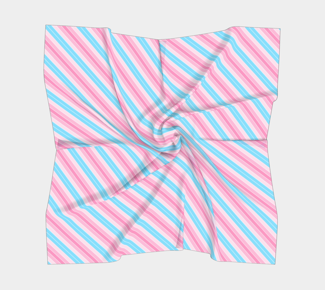 Transfeminine Candy Striped  Square Scarf