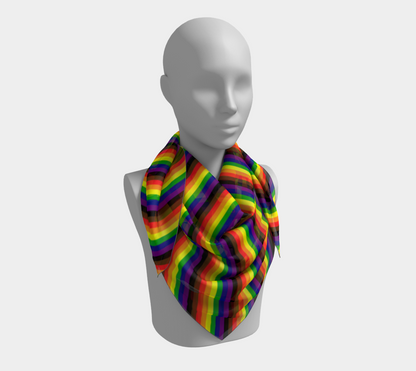 Philly Rainbow Striped  Square Scarf