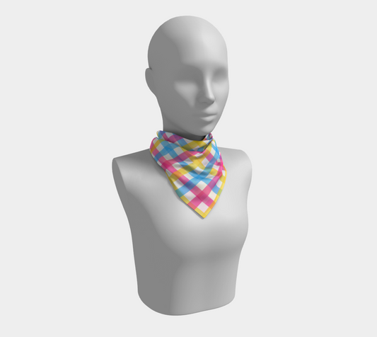 Pansexual Gingham Plaid  Square Scarf
