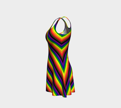 Philly Rainbow Striped Flare Dress