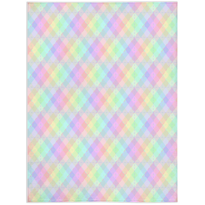 Pastel Rainbow Argyle Pride Minky Blankets