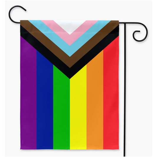 Progress Rainbow Pride Yard and Garden Flags | Single Or Double-Sided | 2 Sizes
