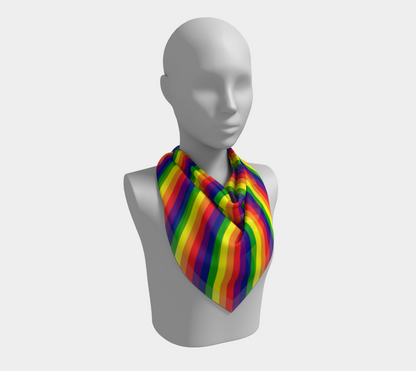 Rainbow Striped  Square Scarf