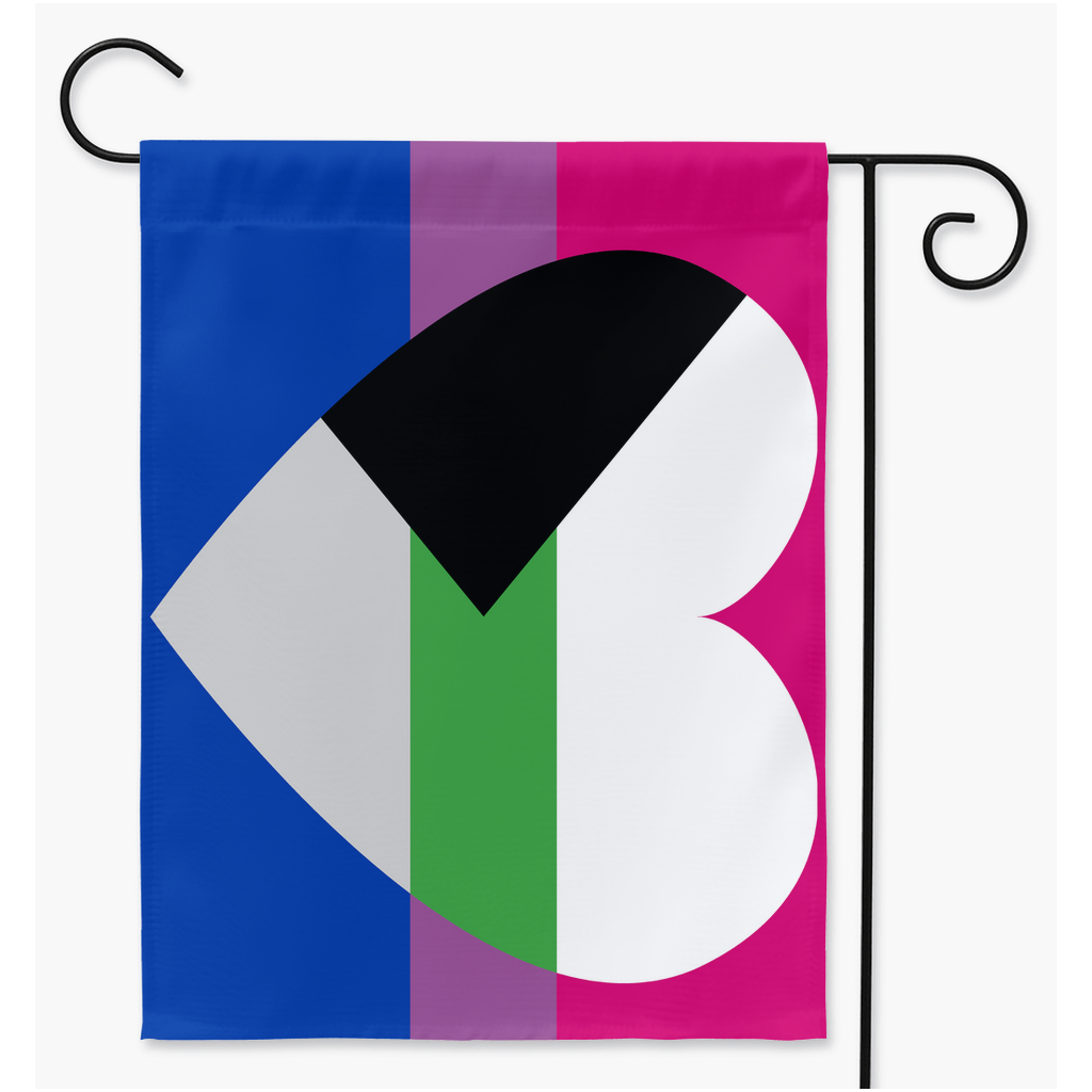 Bisexual Demiromantic Pride Yard and Garden Flags  | Single Or Double-Sided | 2 Sizes | Sexual And Romantic Orientations