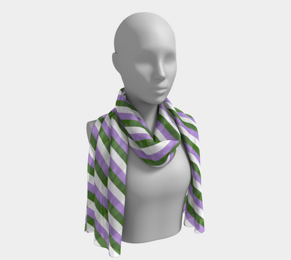 Genderqueer Striped Long Scarf