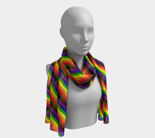 Philly Rainbow Striped Long Scarf