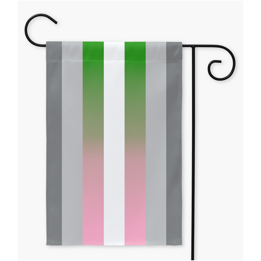 Banderas de jardín y patio del Orgullo Demigirl Neutrois | Una o dos caras | 2 tamaños | Identidad y expresión de género