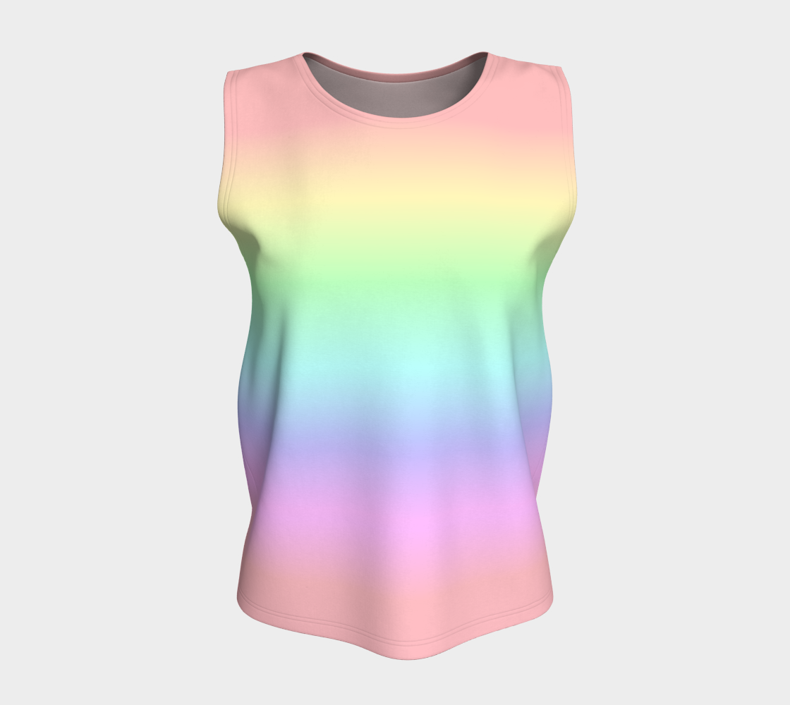 Pastel Rainbow Gradient Loose Tank (Long)