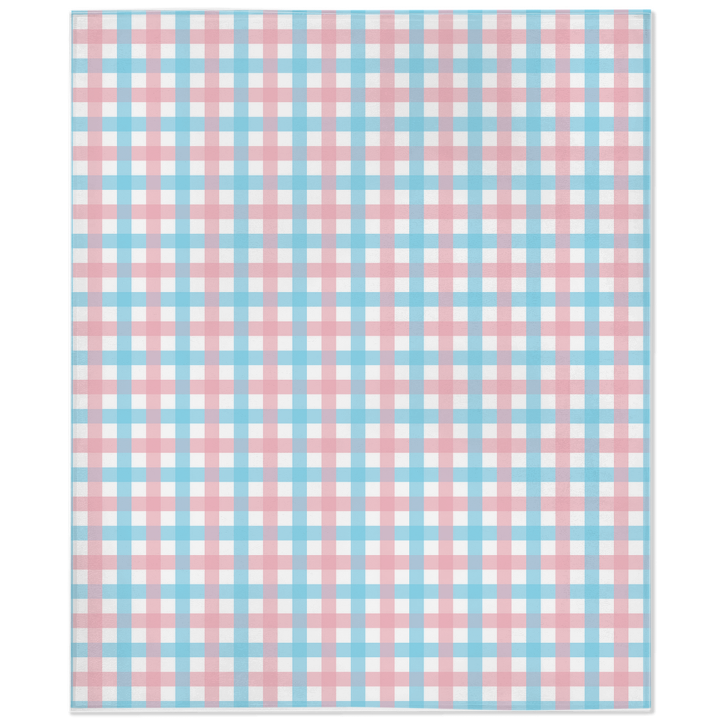 Transgender Gingham Pride Minky Blankets