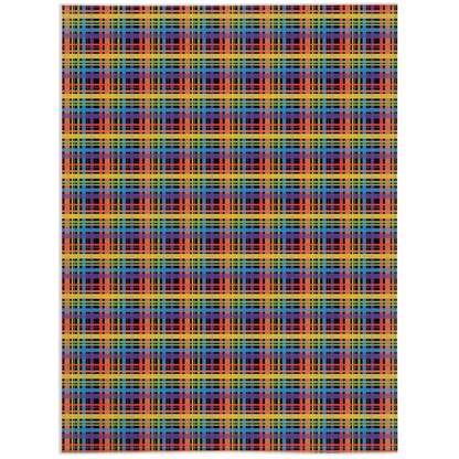 Muted Rainbow and Black Plaid Pride Minky Blankets