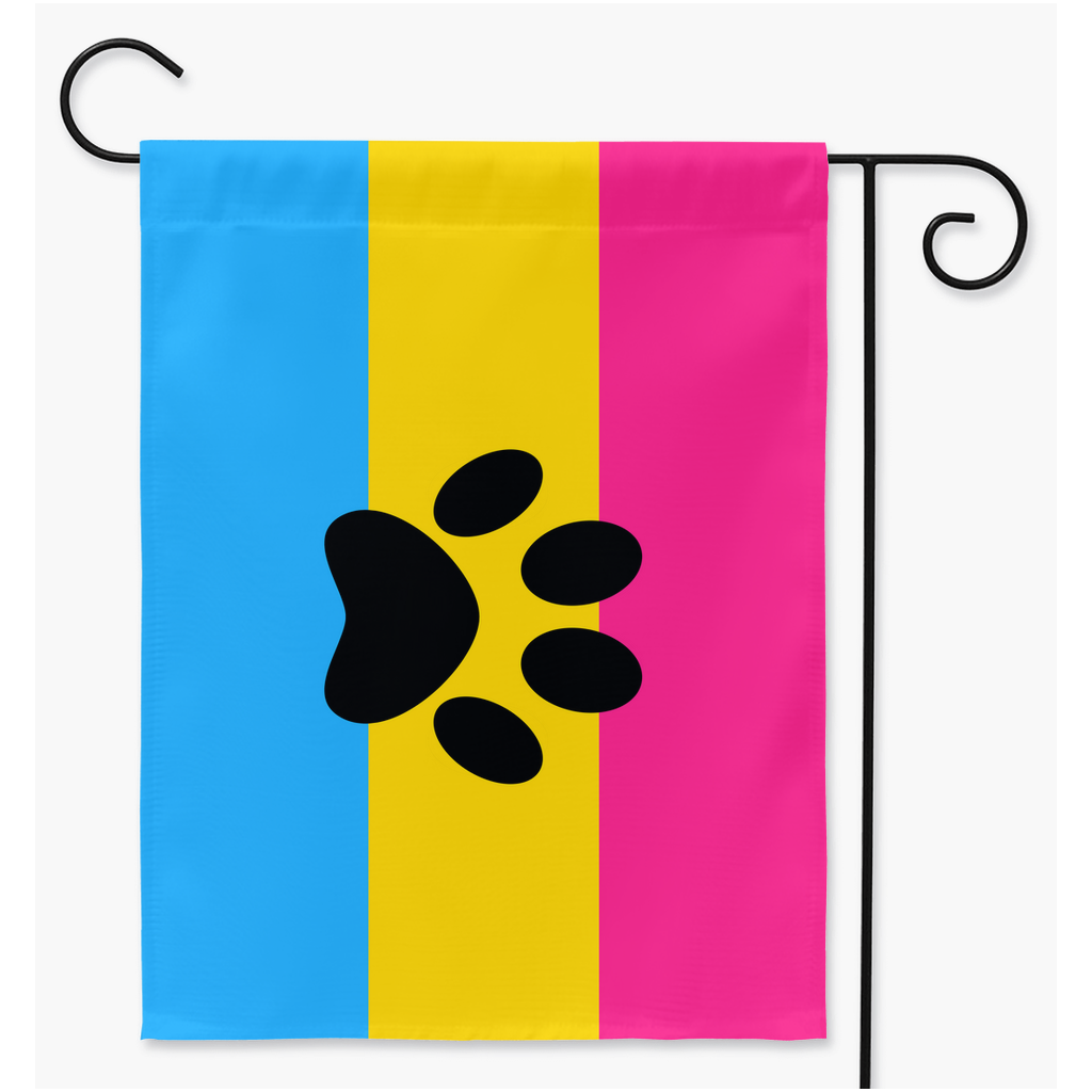 Furry - V3 - Banderas de jardín y patio del Orgullo Pansexual | Una o dos caras | 2 tamaños