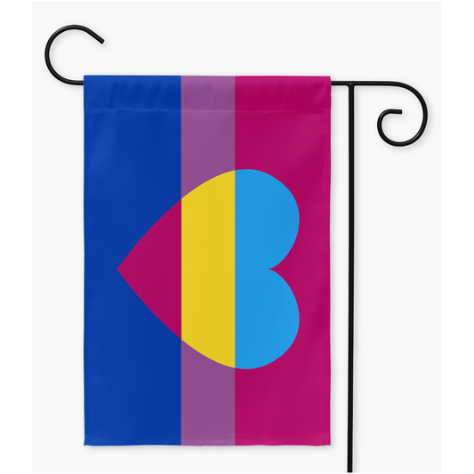 Bisexual Panromantic Pride Yard and Garden Flags  | Single Or Double-Sided | 2 Sizes | Sexual And Romantic Orientations