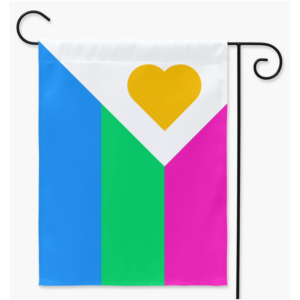 Polyamory Pride - V6 - Drapeaux de cour et de jardin polysexuels | Simple ou double face | 2 tailles