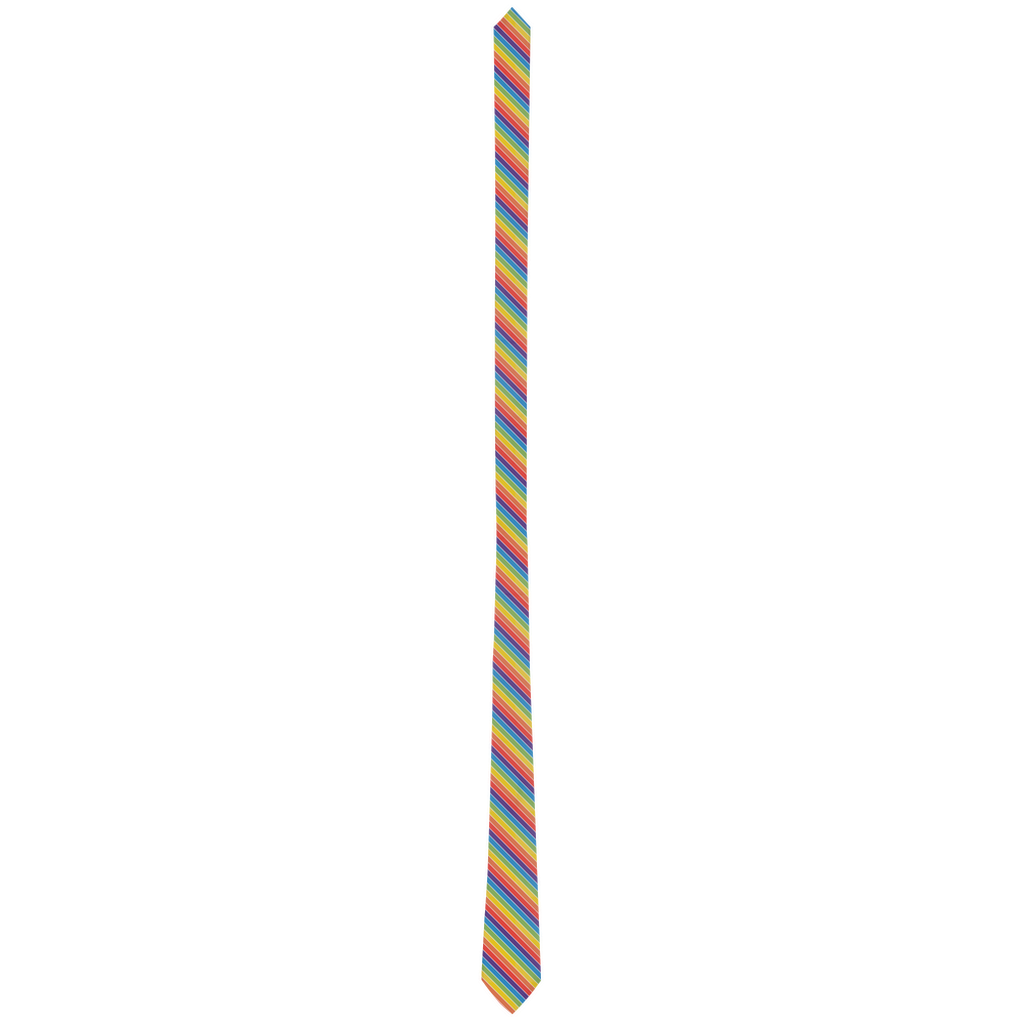 Muted Rainbow Candy Striped Pride Patterned Neck Ties\