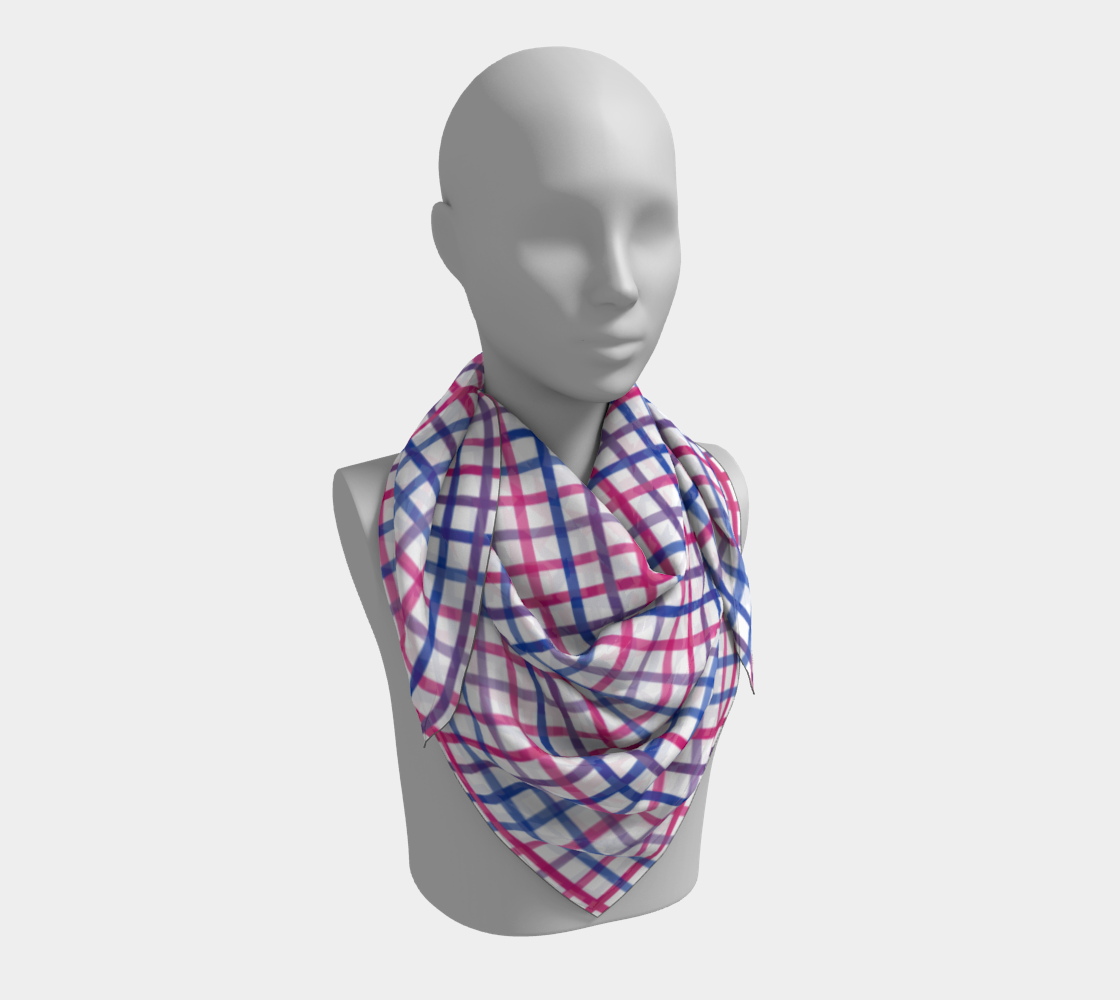 Foulard carré à carreaux Tattersol bisexuel