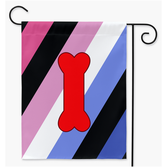 Puppy Play - V1 - Banderas de jardín y patio rosa y azul | Una o dos caras | 2 tamaños | Perversión y fetiche
