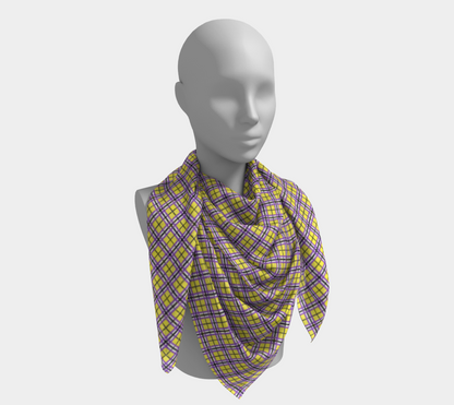 Nonbinary "Enbyberry" Plaid  Square Scarf