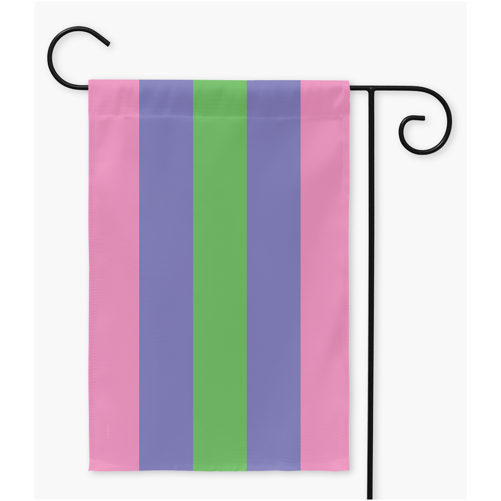 Banderas de jardín y patio Trigénero | Una o dos caras | 2 tamaños | Identidad y expresión de género