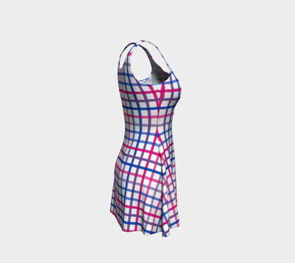 Bisexual Tattersol Plaid Flare Dress