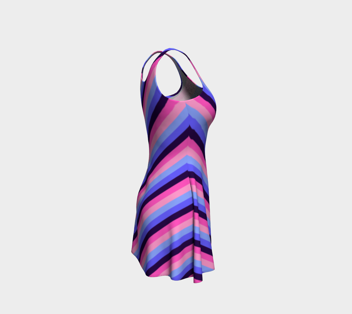 Omnisexual Striped Flare Dress