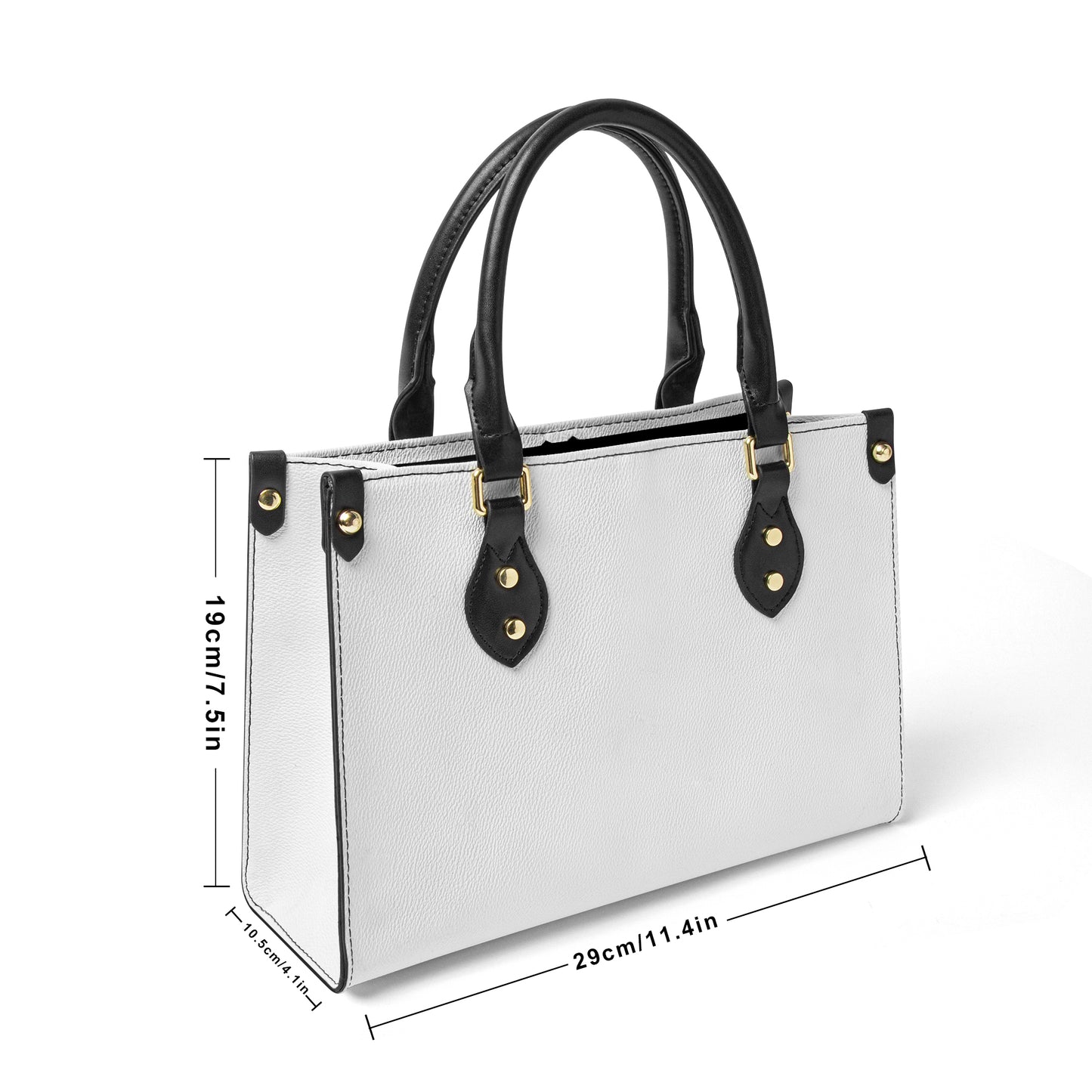 Transgender and White Solid Argyle Tote Bag with Black Handles and Zippered Pockets